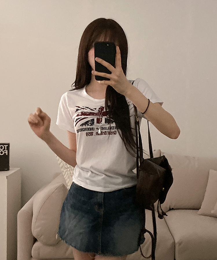 ロンドンプリント半袖Tシャツ WHITE