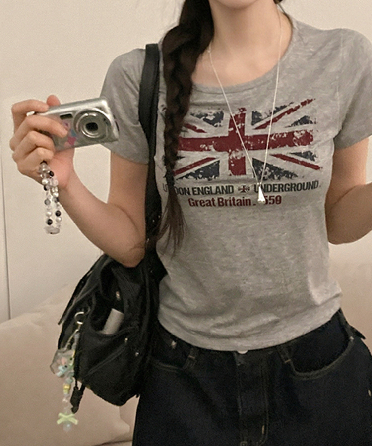 ロンドンプリント半袖Tシャツ GREY
