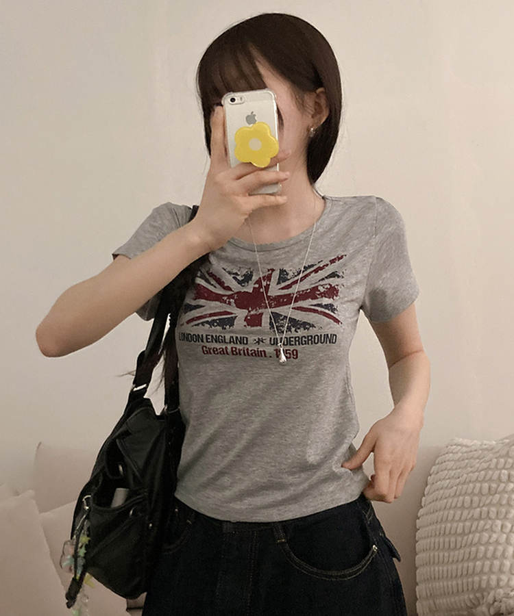 ロンドンプリント半袖Tシャツ GREY