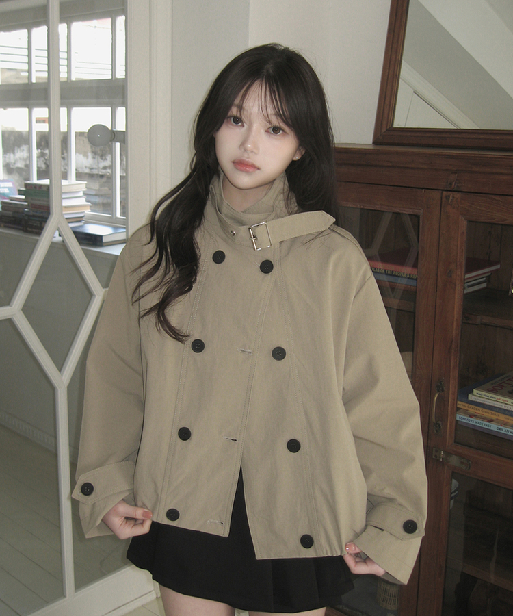 ハイネックショートトレンチジャケット BEIGE