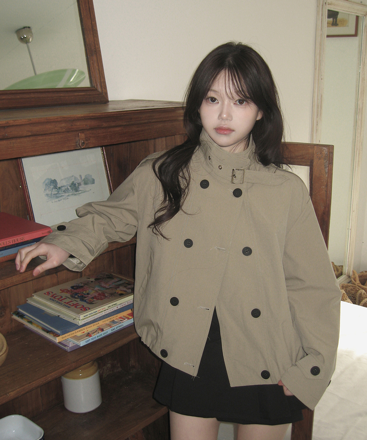 ハイネックショートトレンチジャケット BEIGE