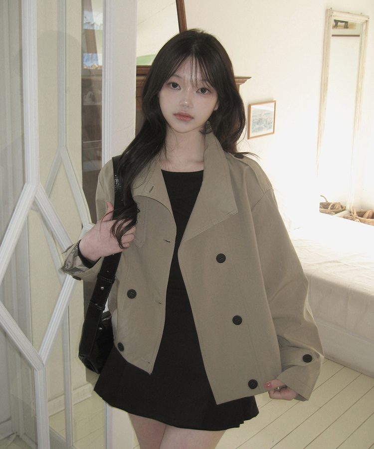 ハイネックショートトレンチジャケット BEIGE