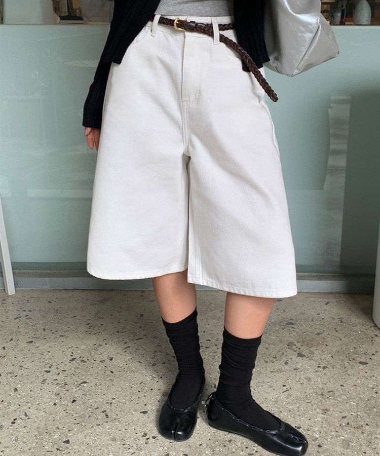 【丈別】コットンバミューダパンツ WHITE