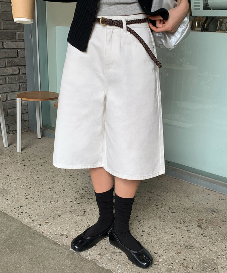 【丈別】コットンバミューダパンツ WHITE