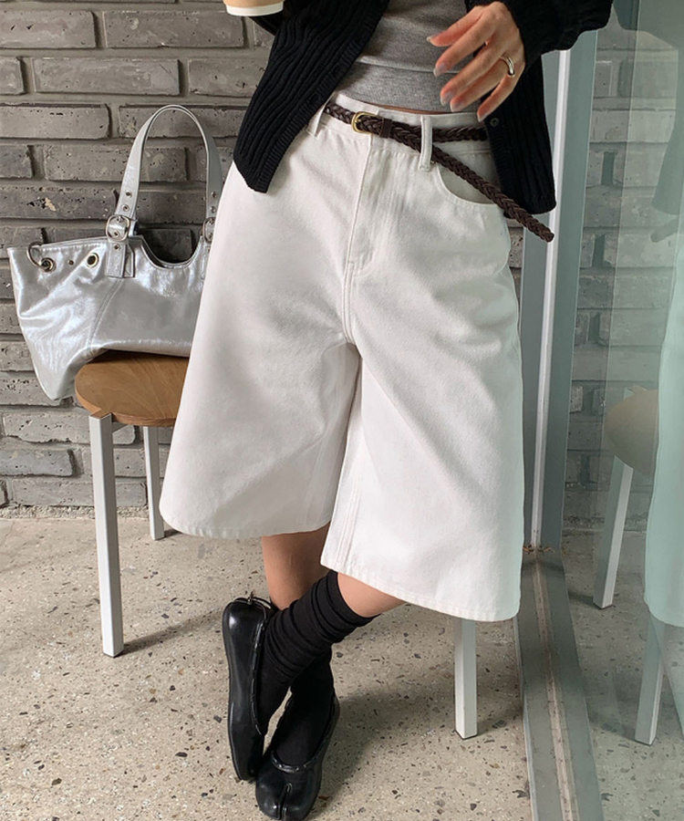 【丈別】コットンバミューダパンツ WHITE