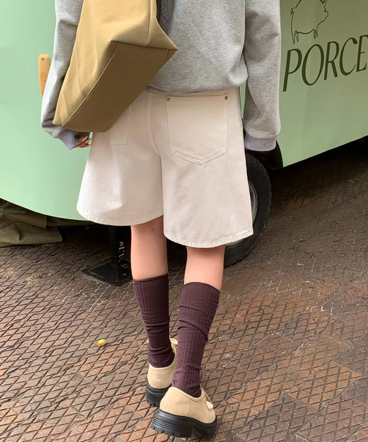 【丈別】コットンバミューダパンツ WHITE