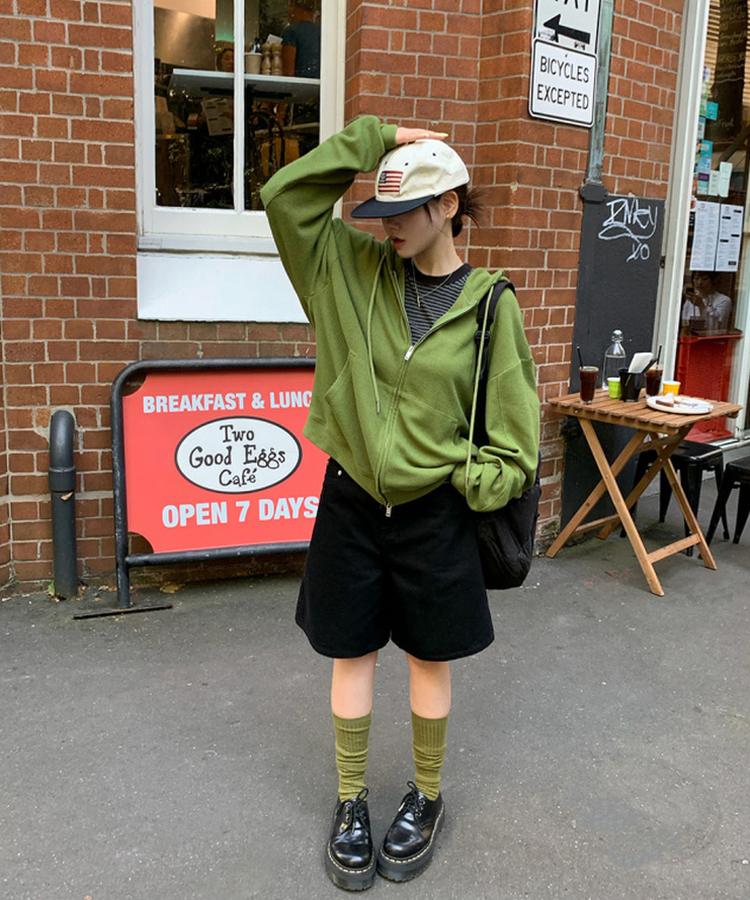 【丈別】コットンバミューダパンツ BLACK