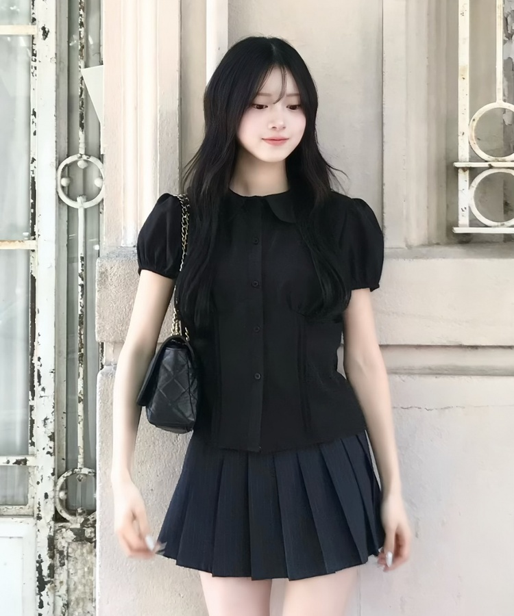 丸襟ピンタック半袖ブラウス｜ブラウス｜韓国ファッション通販 SONA