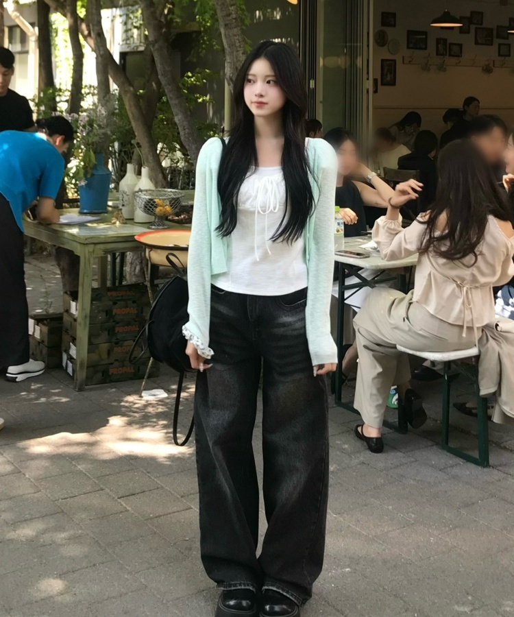 시어 리브 가디건 민트