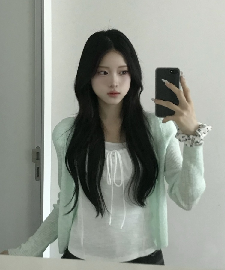 시어 리브 가디건 민트