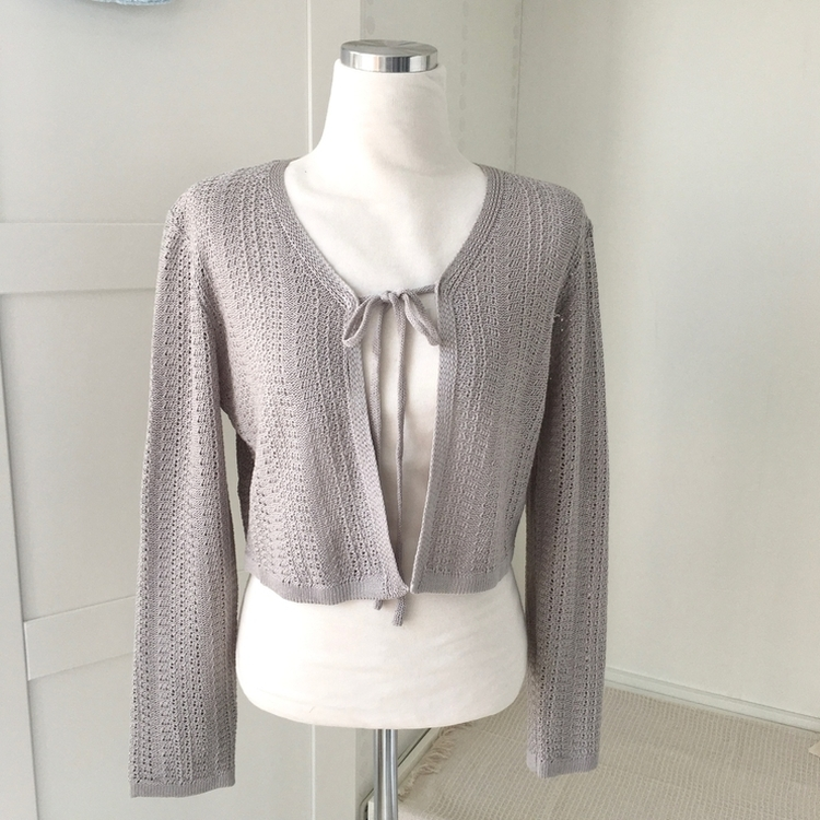 シースルーニット長袖カーディガン