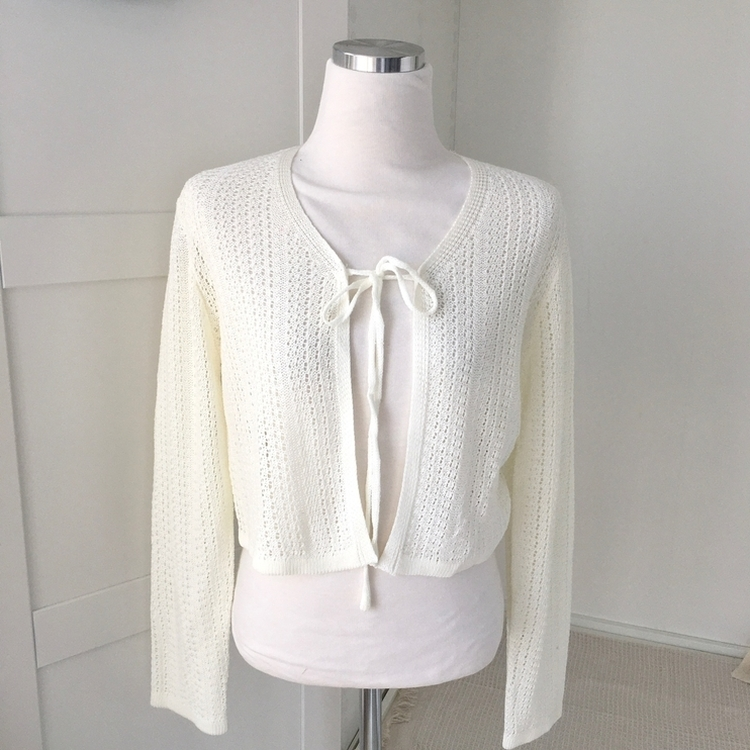 シースルーニット長袖カーディガン