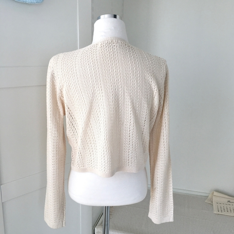 シースルーニット長袖カーディガン