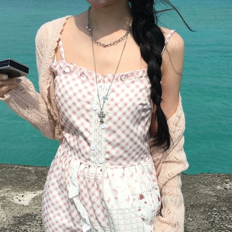 ビンテージシースルーニット長袖ボレロ(5color) LIGHT BEIGE