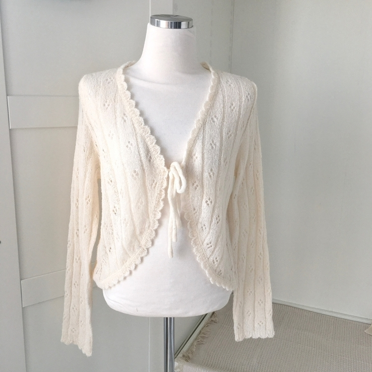 ビンテージシースルーニット長袖ボレロ(5color)