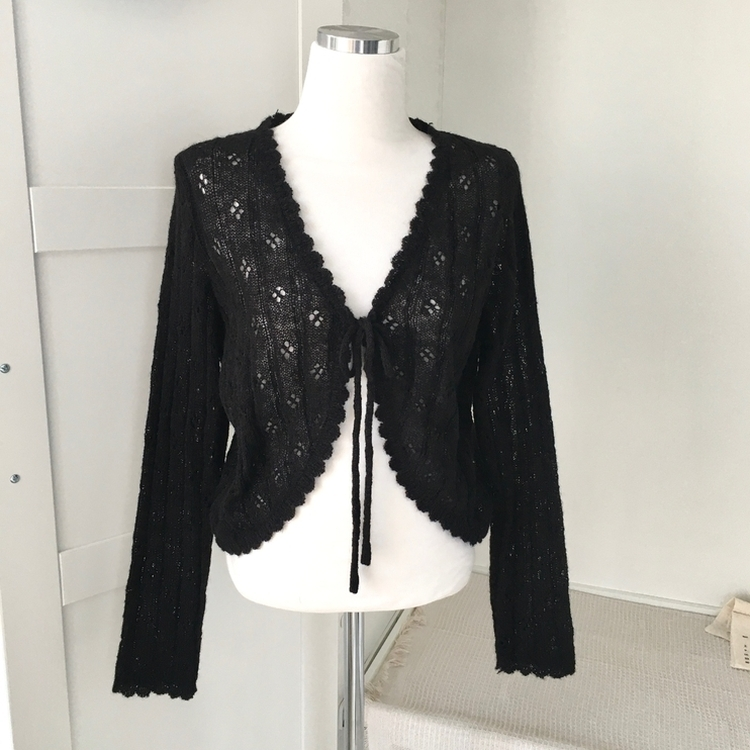 ビンテージシースルーニット長袖ボレロ(5color)