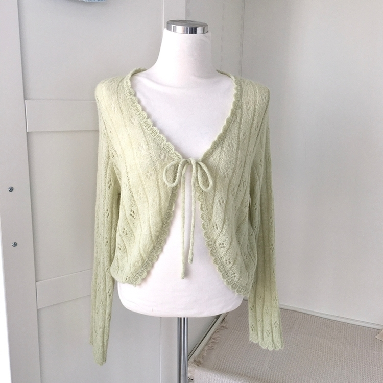 ビンテージシースルーニット長袖ボレロ(5color)