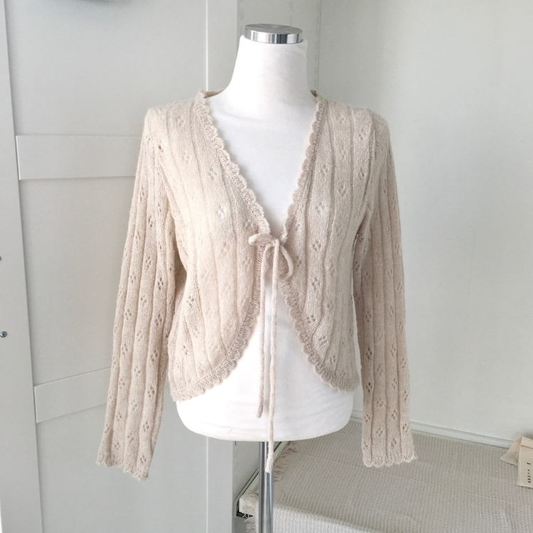 ビンテージシースルーニット長袖ボレロ(5color)