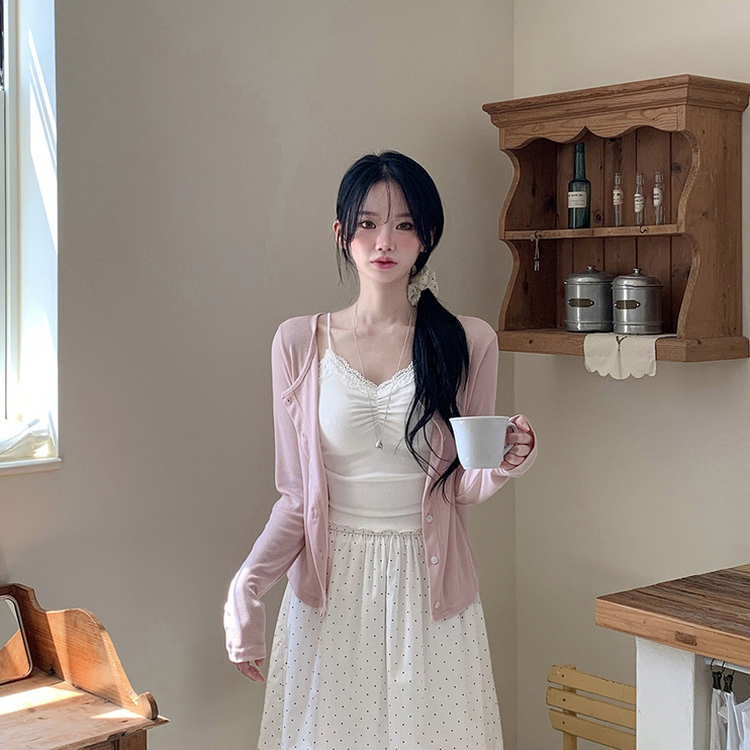 ベーシックリブカーディガン(5color) PINK