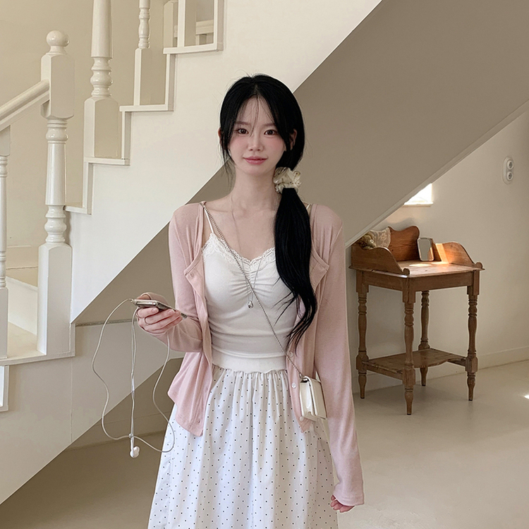 ベーシックリブカーディガン(5color) PINK