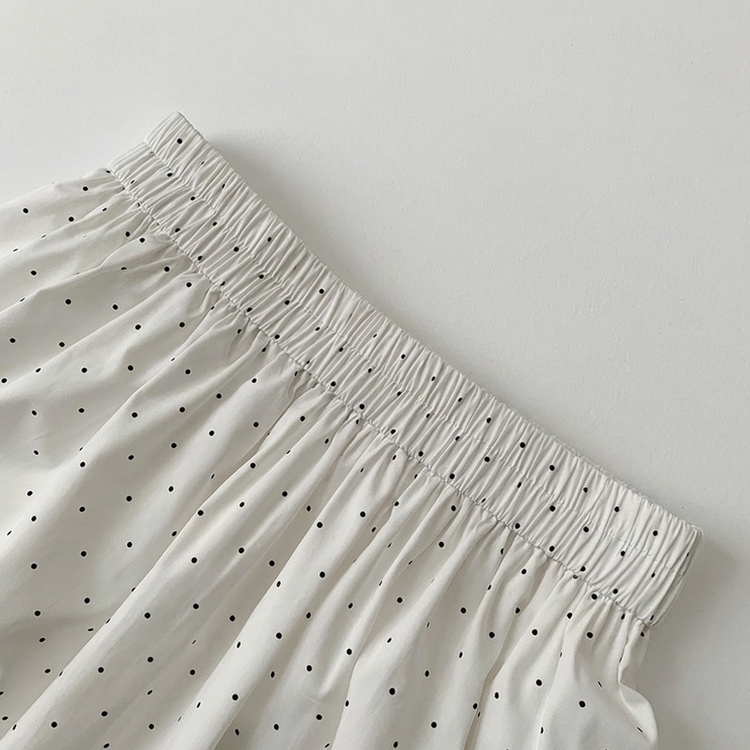 ドットレースミディロングスカート