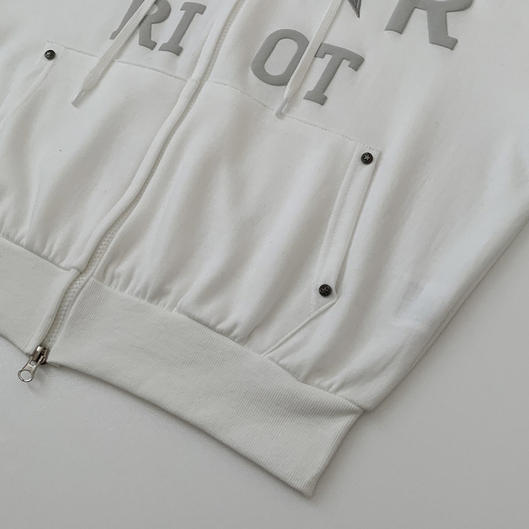 Y2Kセミクロップフードジップアップ