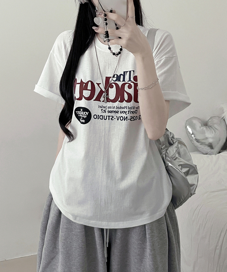 プリントボックスフィット半袖Tシャツ WHITE