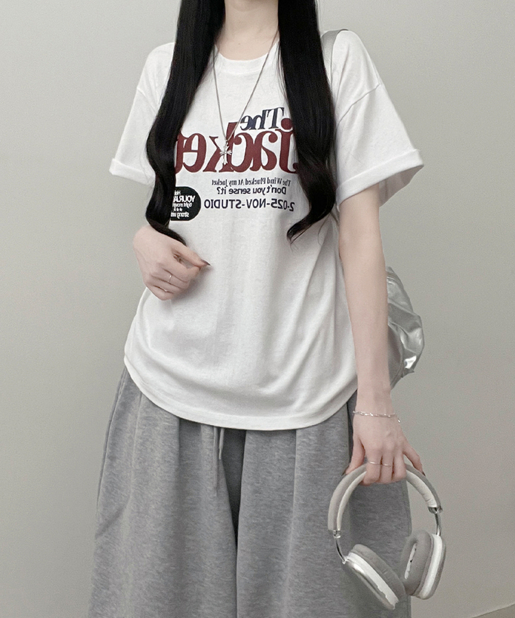 プリントボックスフィット半袖Tシャツ WHITE