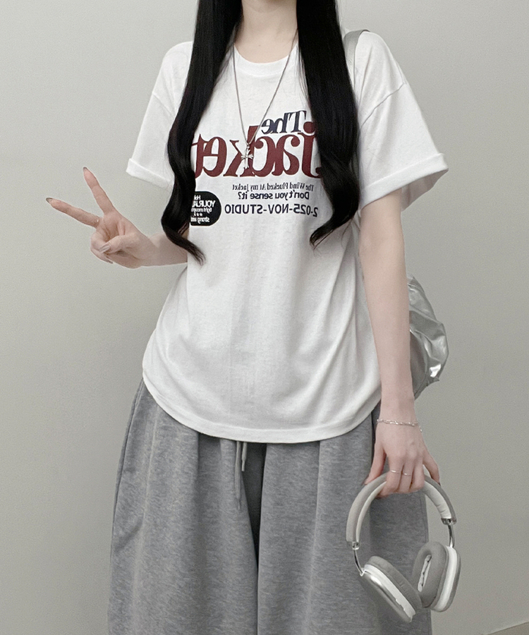 プリントボックスフィット半袖Tシャツ WHITE