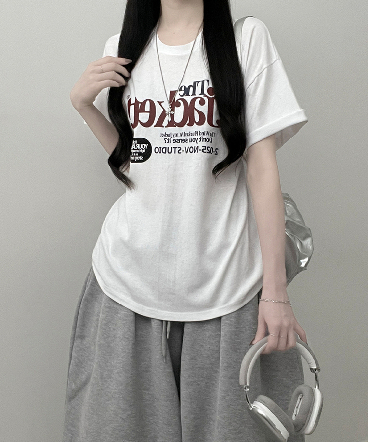 プリントボックスフィット半袖Tシャツ WHITE