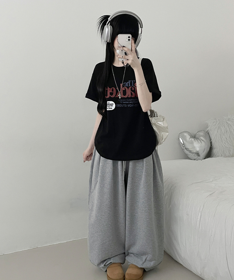 プリントボックスフィット半袖Tシャツ BLACK