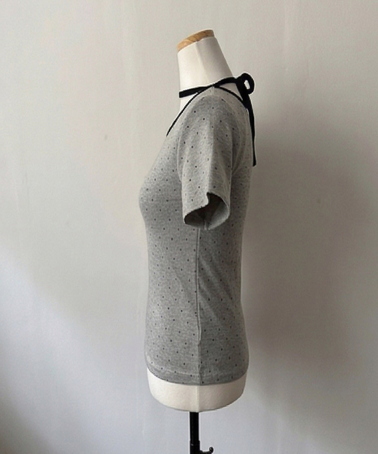 ドットオフショルダー半袖Tシャツ