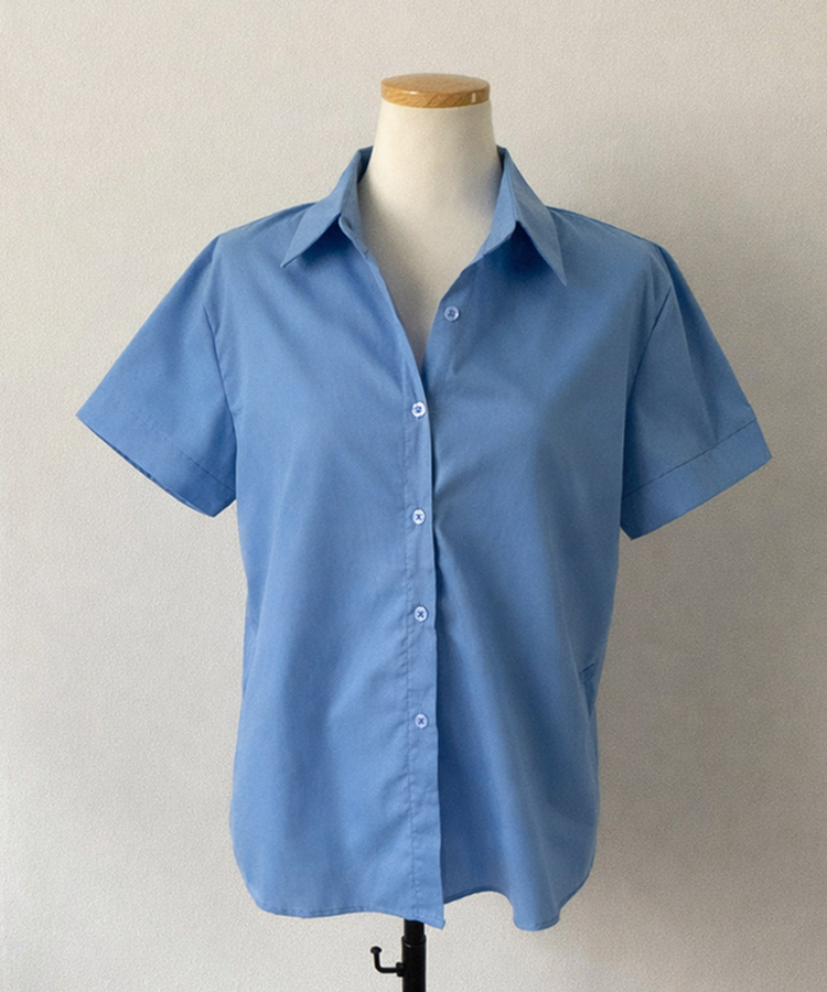 サイドスナップ半袖シャツブラウス