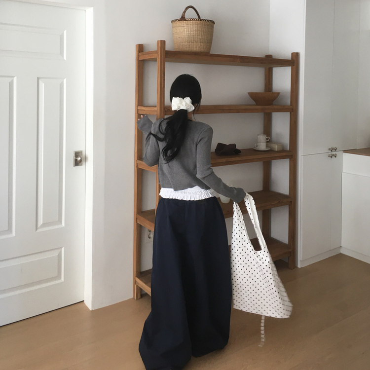 リブニットやわらかカーディガン(8color) DARK GRAY