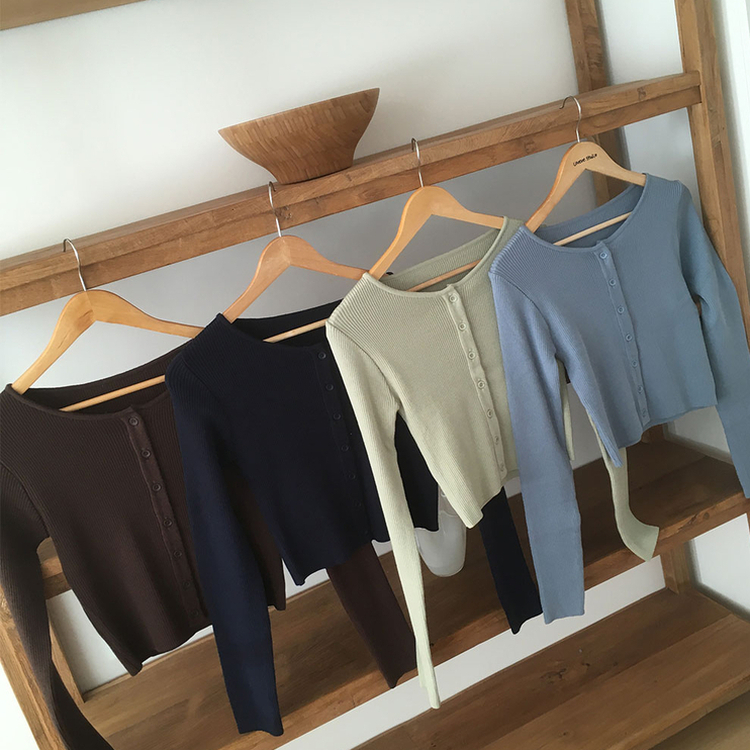 リブニットやわらかカーディガン(8color)