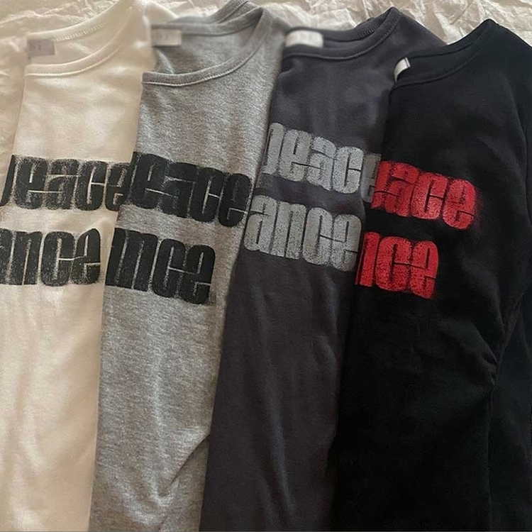 サイドシアリングプリント半袖Tシャツ