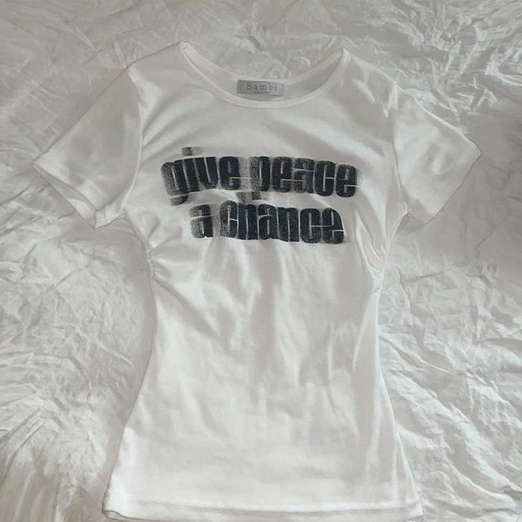 サイドシアリングプリント半袖Tシャツ