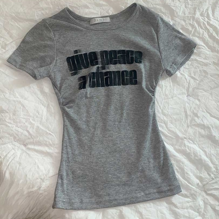 サイドシアリングプリント半袖Tシャツ