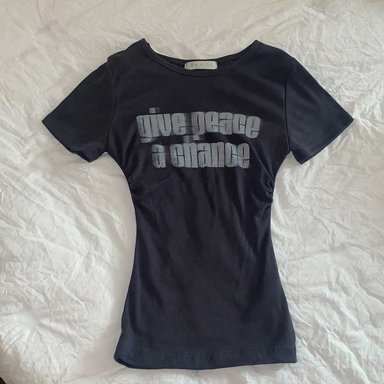 サイドシアリングプリント半袖Tシャツ