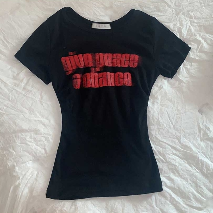 サイドシアリングプリント半袖Tシャツ