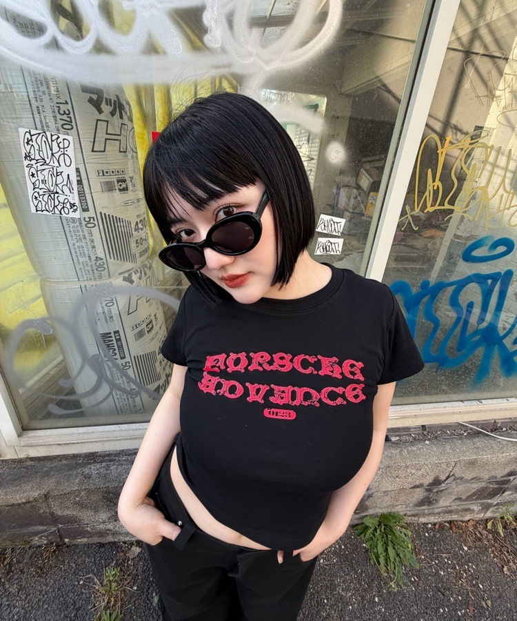 빈티지 슬림 반팔티 블랙