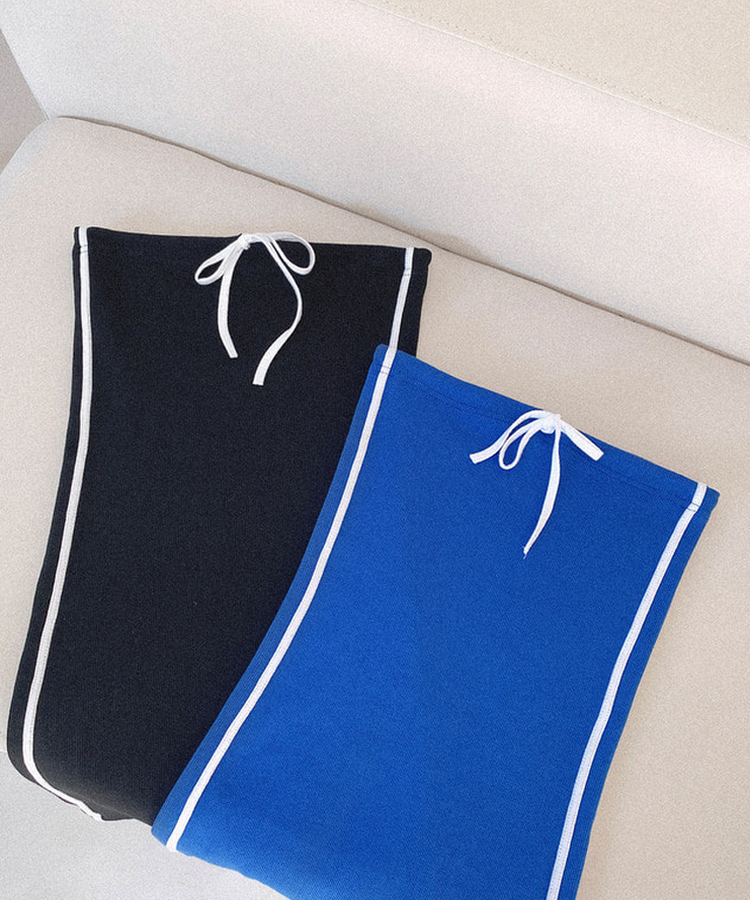 バイカラーリボンミニワンピース