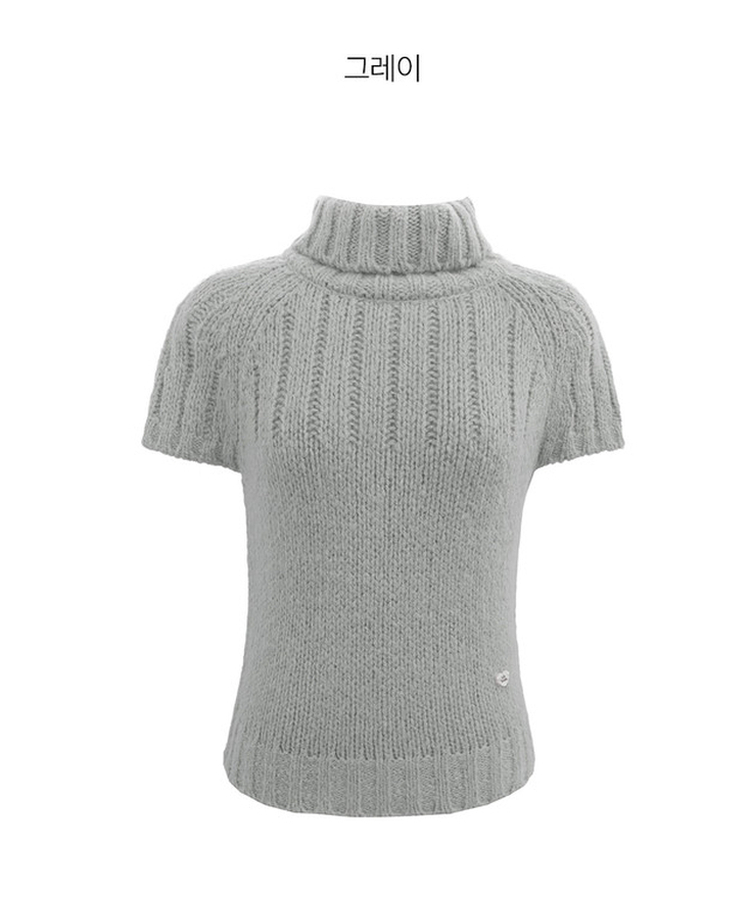 ハートペンダント半袖ニット