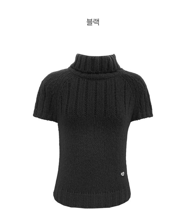 ハートペンダント半袖ニット