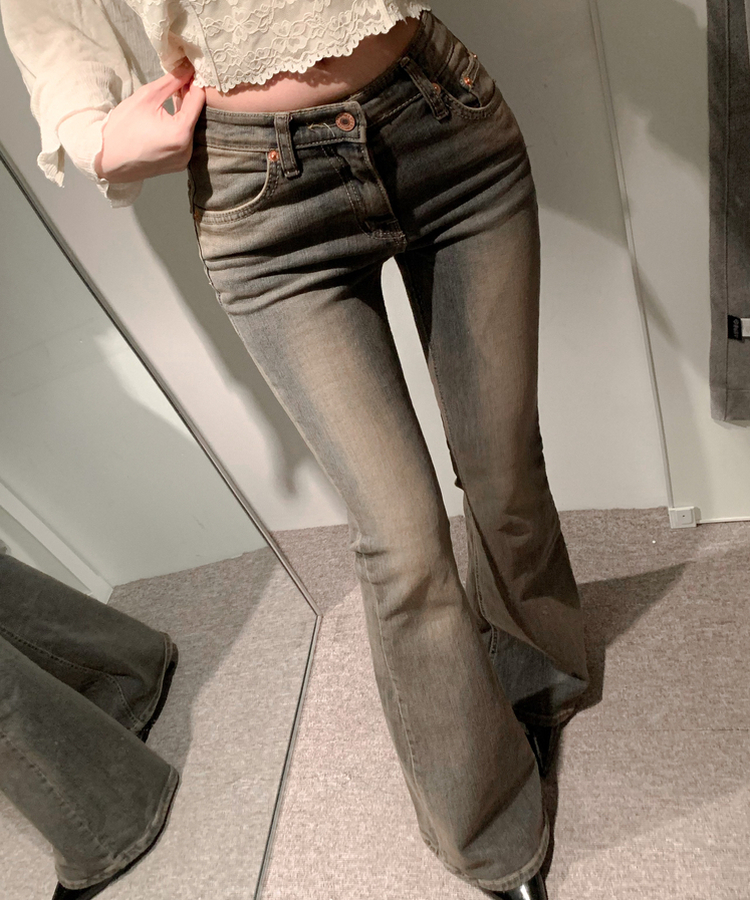 バックポケットブーツカットデニム MID DENIM