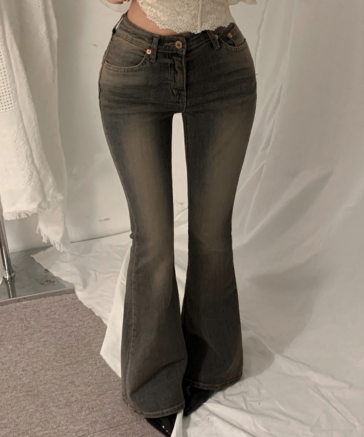 バックポケットブーツカットデニム MID DENIM