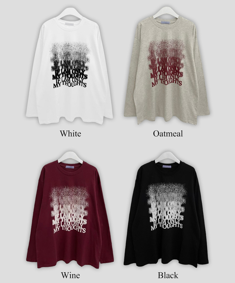 グラデーションレタリング長袖Tシャツ