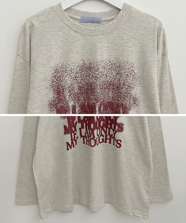 グラデーションレタリング長袖Tシャツ