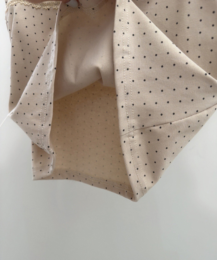 【タイ付き】ドットオフショルダー半袖Tシャツ