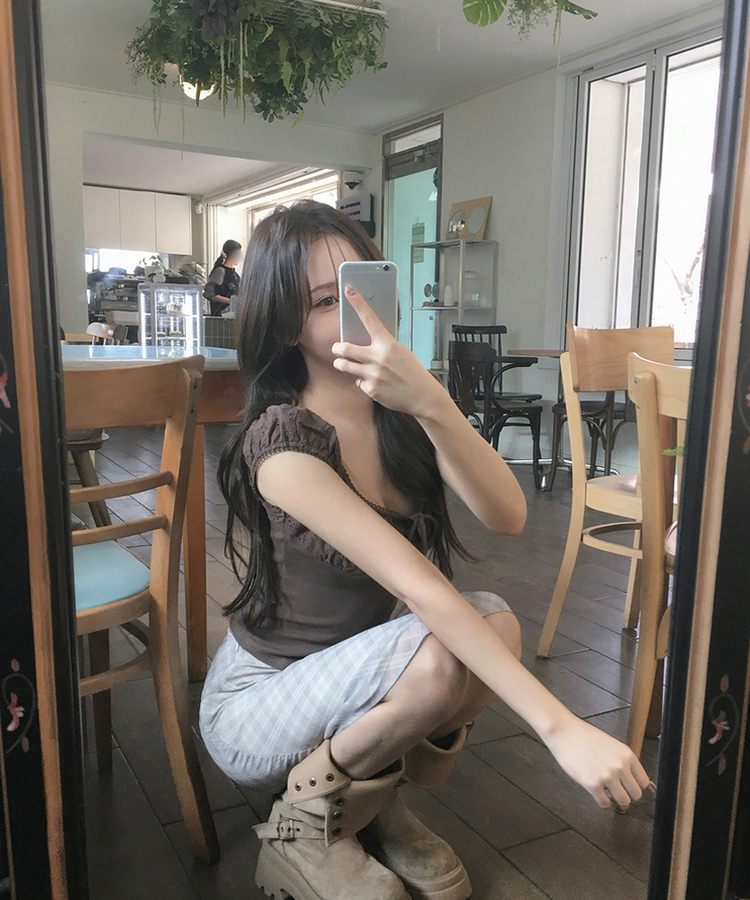 チェックフレアミディスカート BEIGE